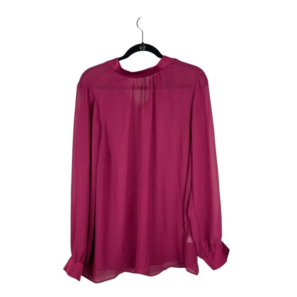 Torrid Burgundy Red Sheer Long Sleeve Blouse size 2X - Picture 3 of 5